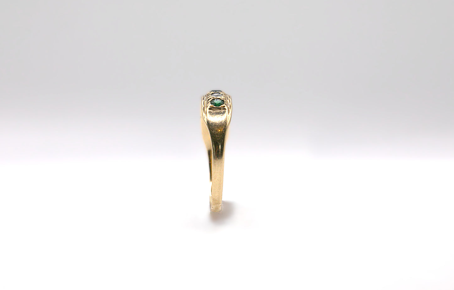 Sapphire & Jadeite Half Eternity Ring