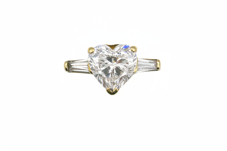 Heart-Shaped Cubic Zirconia Ring