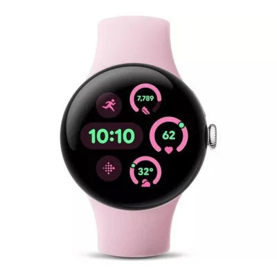 Google Pixel Watch 3 Wi-Fi Polished Silver Aluminium 41MM Rose Quartz Active Band