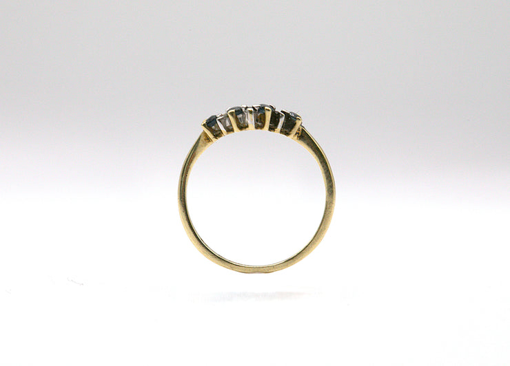 Sapphire & Diamond Wishbone Ring
