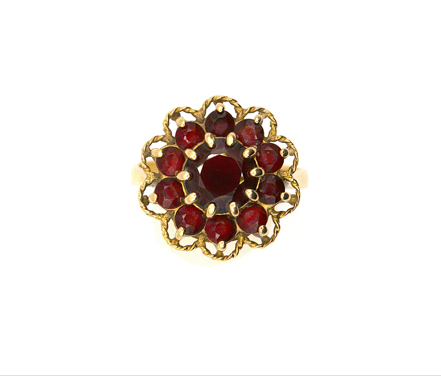 Garnet Cluster Ring