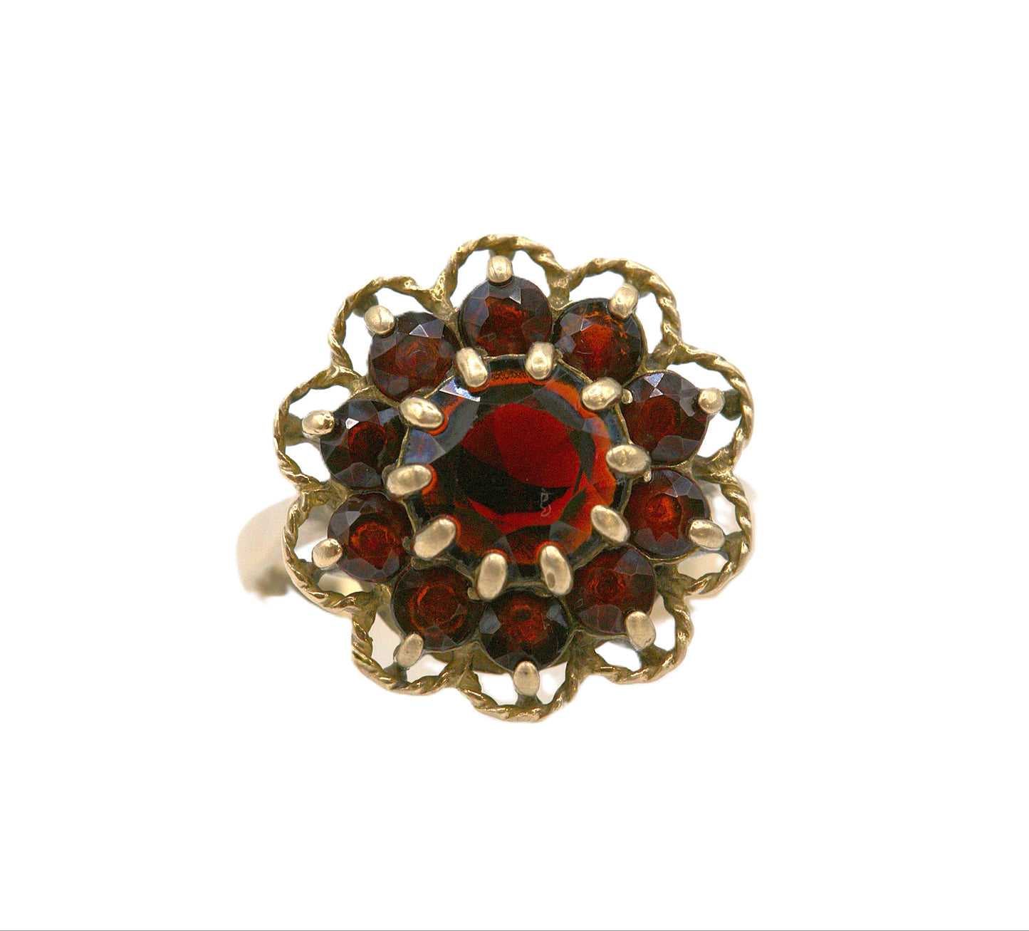 Garnet Cluster Ring