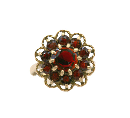 Garnet Cluster Ring