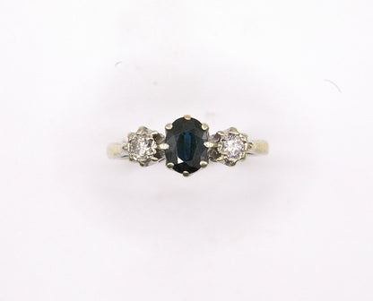 Sapphire & Diamond Trilogy Ring