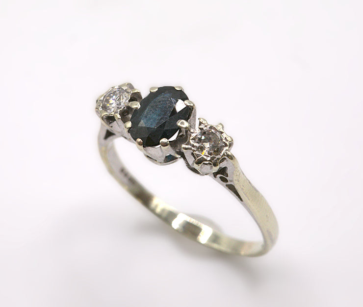 Sapphire & Diamond Trilogy Ring
