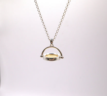 Quarter Sovereign Spinning Pendant with Sterling Silver Chain