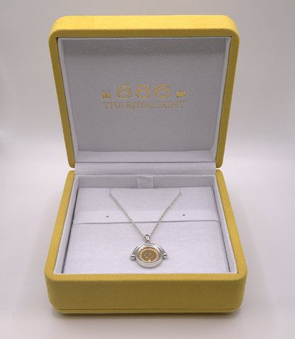 Quarter Sovereign Spinning Pendant with Sterling Silver Chain