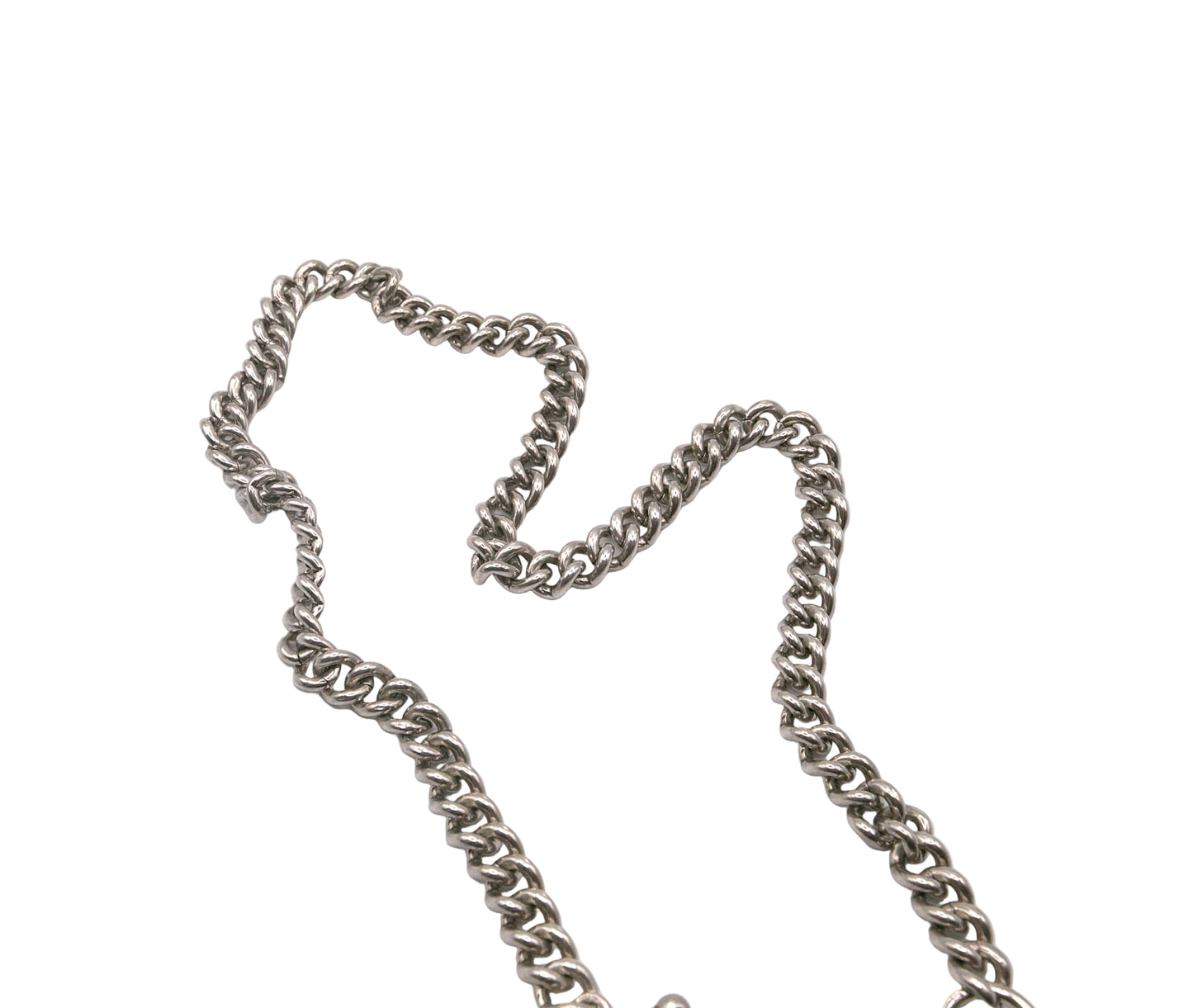 Sterling Silver Curb Necklace with T-Bar Toggle Pendant