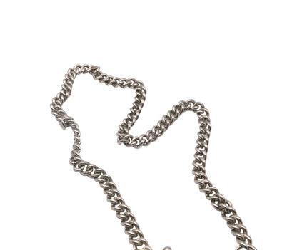 Sterling Silver Curb Necklace with T-Bar Toggle Pendant