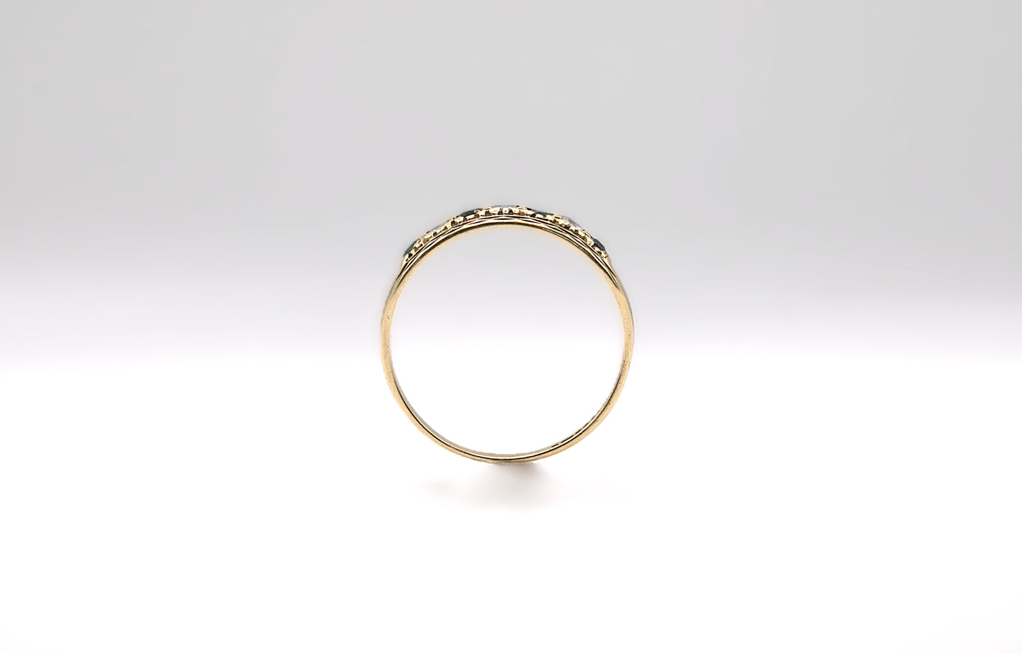 Sapphire & Jadeite Half Eternity Ring