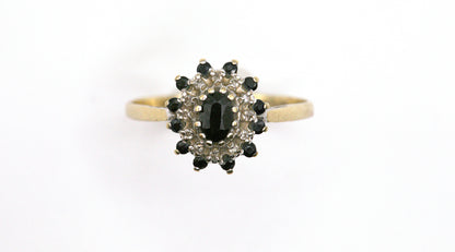 Sapphire & Diamond Cluster Ring