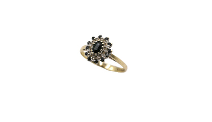 Sapphire & Diamond Cluster Ring