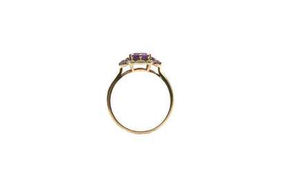 Amethyst & Diamond Cluster Ring