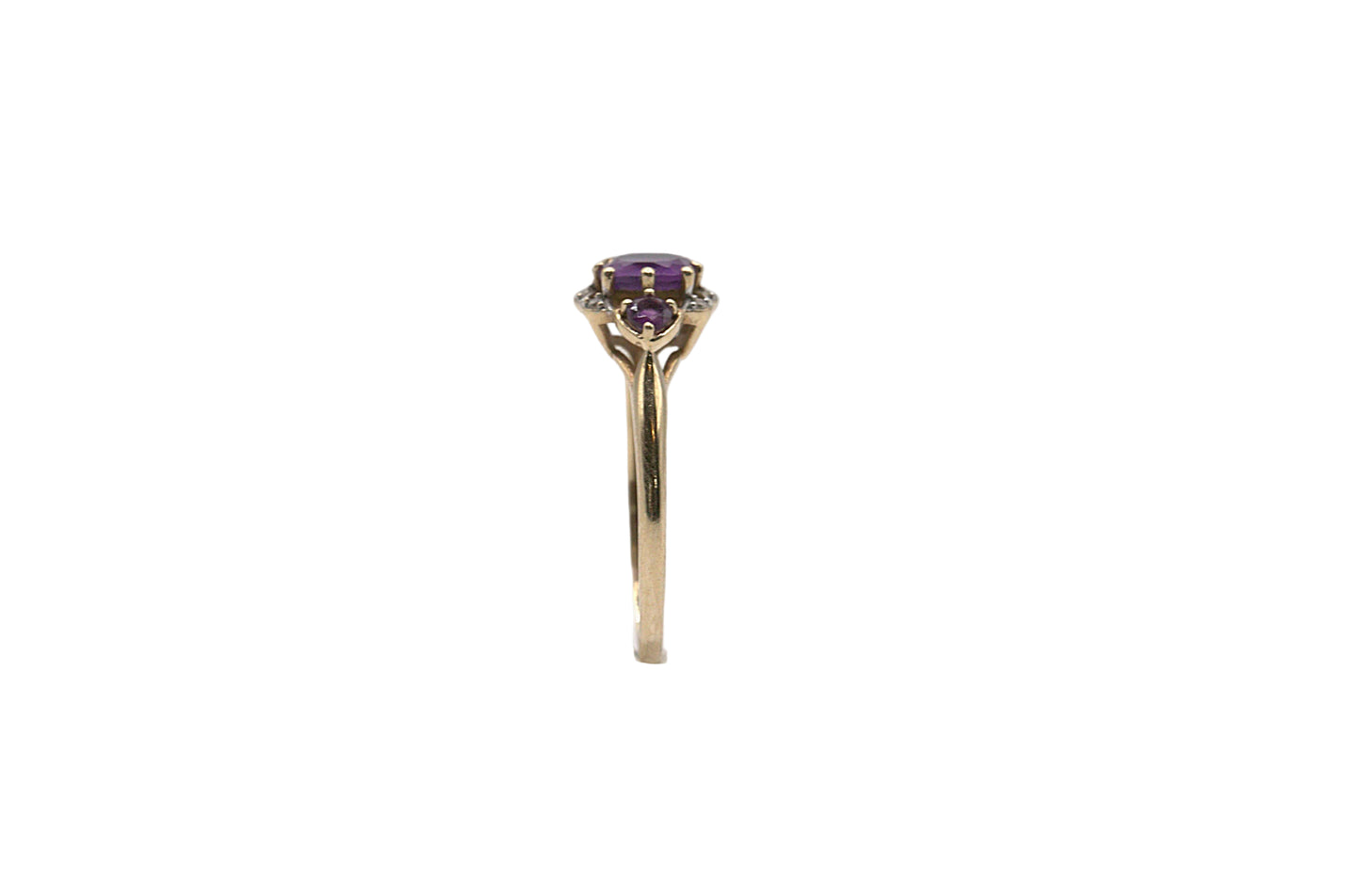 Amethyst & Diamond Cluster Ring