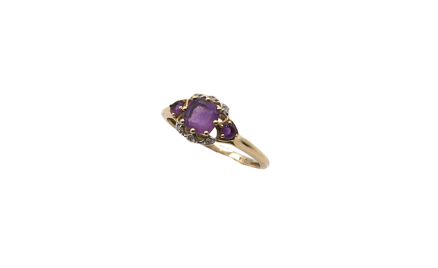 Amethyst & Diamond Cluster Ring