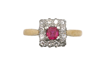Ruby & Diamond Cluster Ring