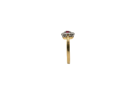 Ruby & Diamond Cluster Ring