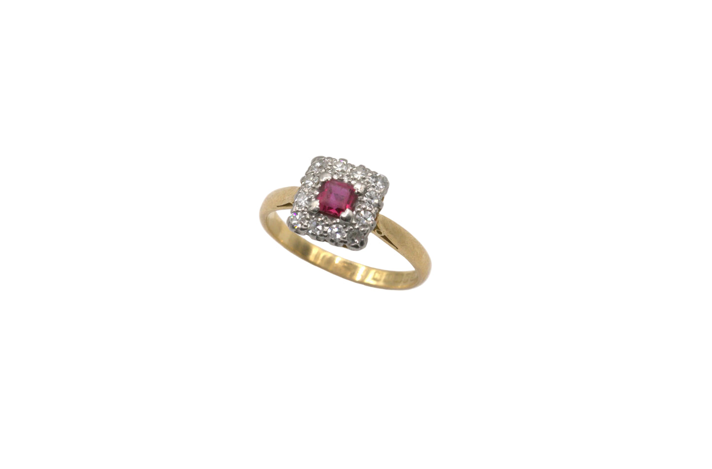 Ruby & Diamond Cluster Ring