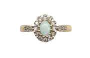 Opal & Diamond Cluster Ring