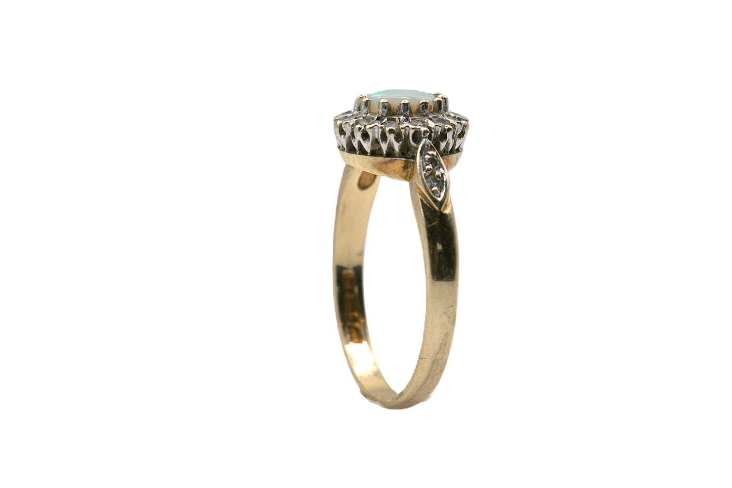 Opal & Diamond Cluster Ring