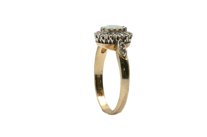 Opal & Diamond Cluster Ring