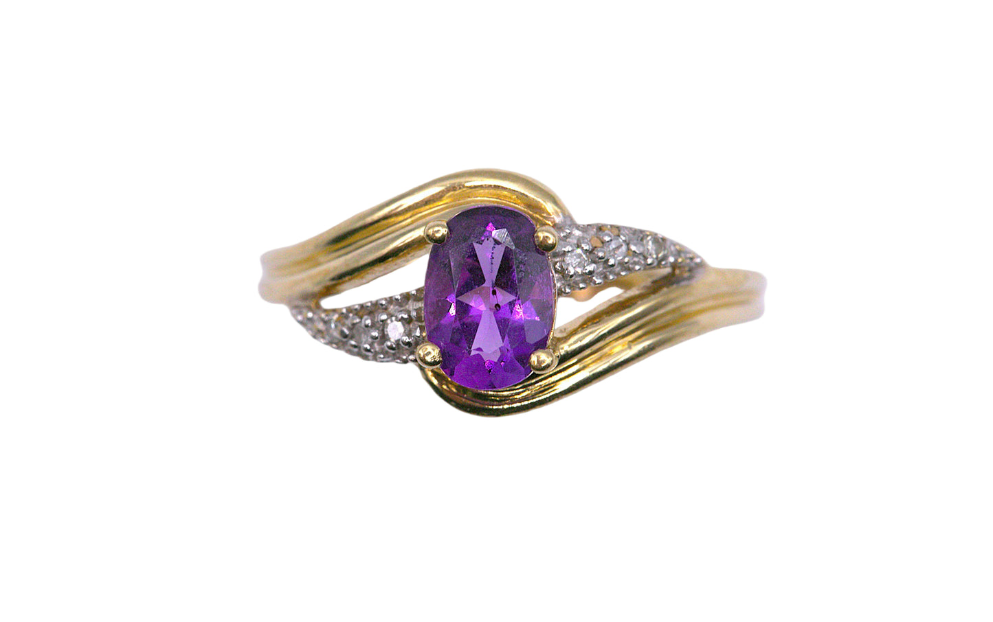 Amethyst & Diamond Cluster Ring