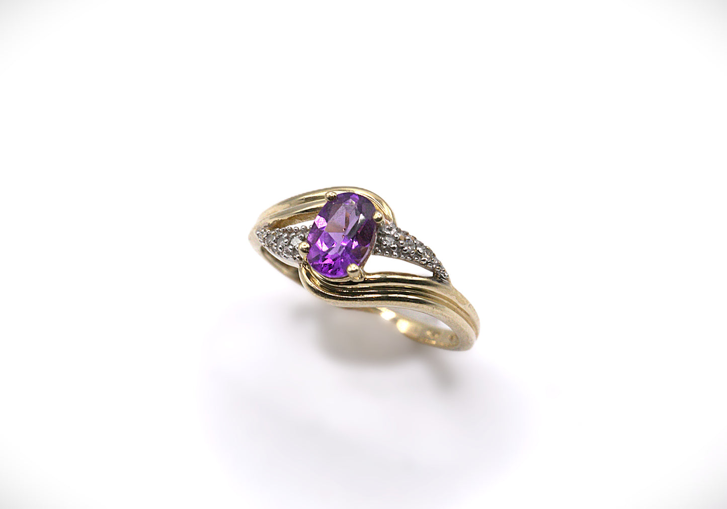 Amethyst & Diamond Cluster Ring