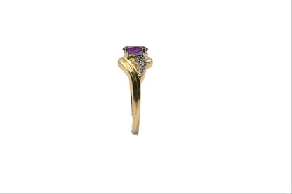 Amethyst & Diamond Cluster Ring