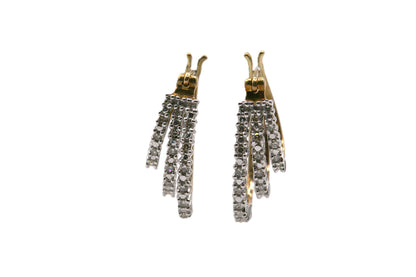 Diamond Cluster Drop Earrings