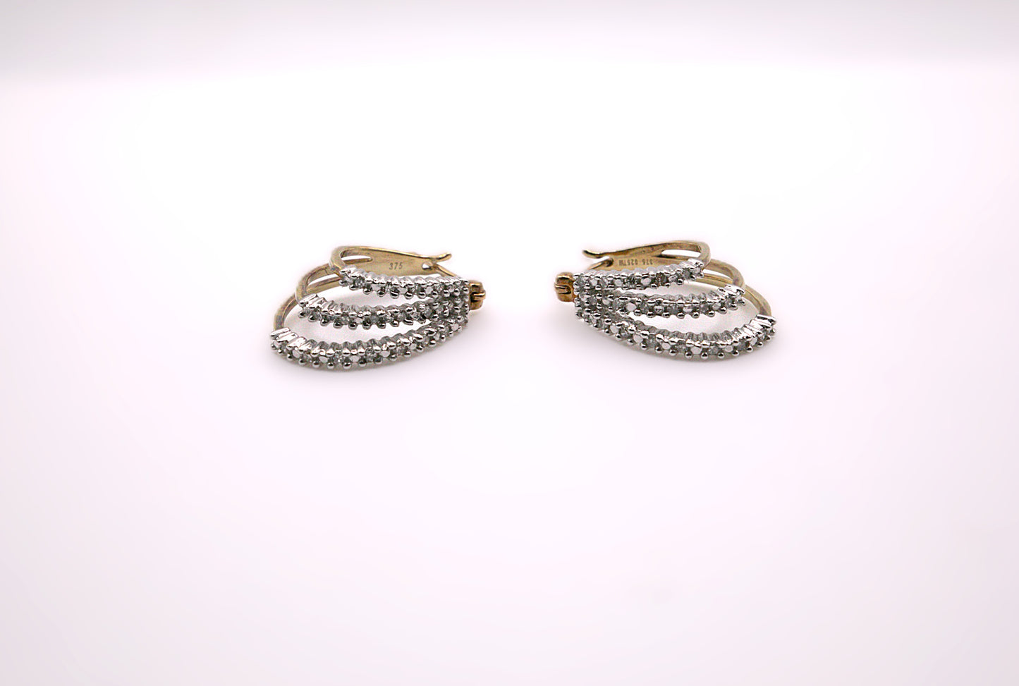 Diamond Cluster Drop Earrings