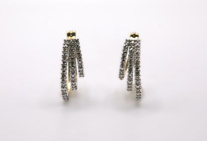 Diamond Cluster Drop Earrings