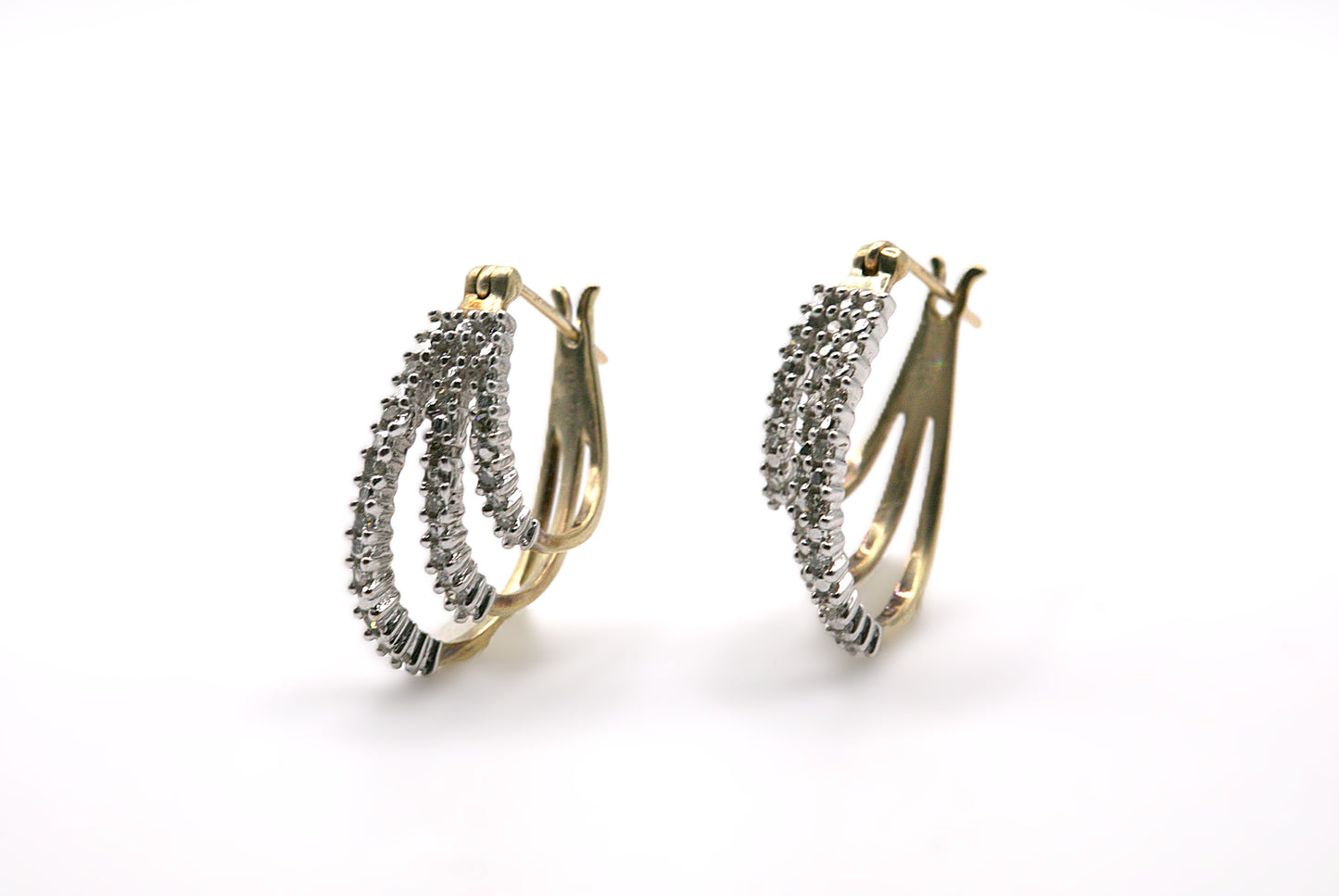 Diamond Cluster Drop Earrings
