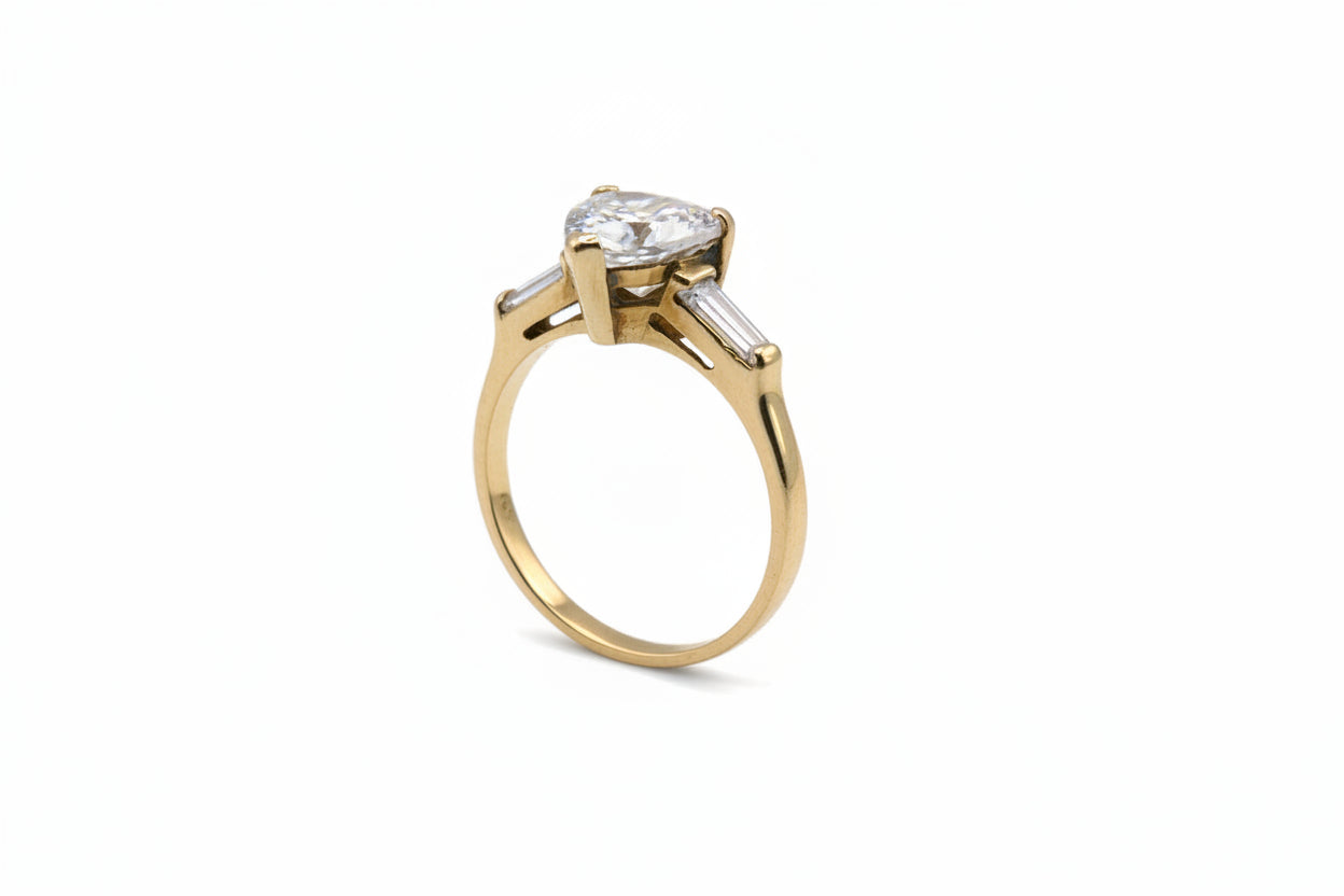 Heart-Shaped Cubic Zirconia Ring