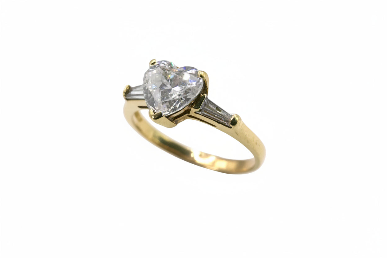 Heart-Shaped Cubic Zirconia Ring