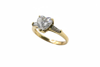 Heart-Shaped Cubic Zirconia Ring