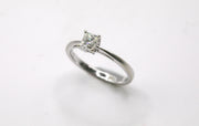Princess-Cut Diamond Solitaire Engagement Ring – 18 Carat White Gold – Size L