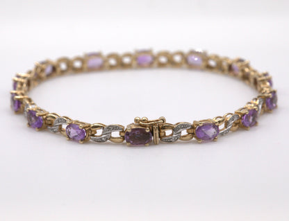 Amethyst & Diamond Bracelet