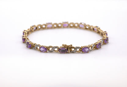 Amethyst & Diamond Bracelet