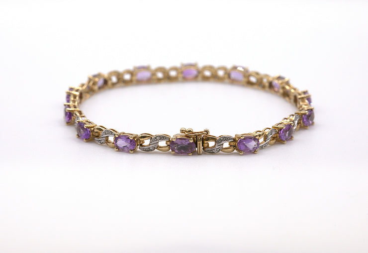 Amethyst & Diamond Bracelet