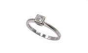 Princess-Cut Diamond Solitaire Ring – 18 Carat White Gold – Size O