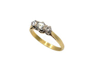 Diamond Trilogy Ring – 18 Carat Yellow Gold – Size N½