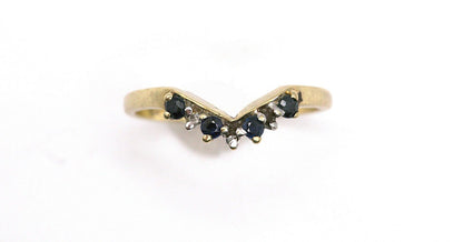 Sapphire & Diamond Wishbone Ring