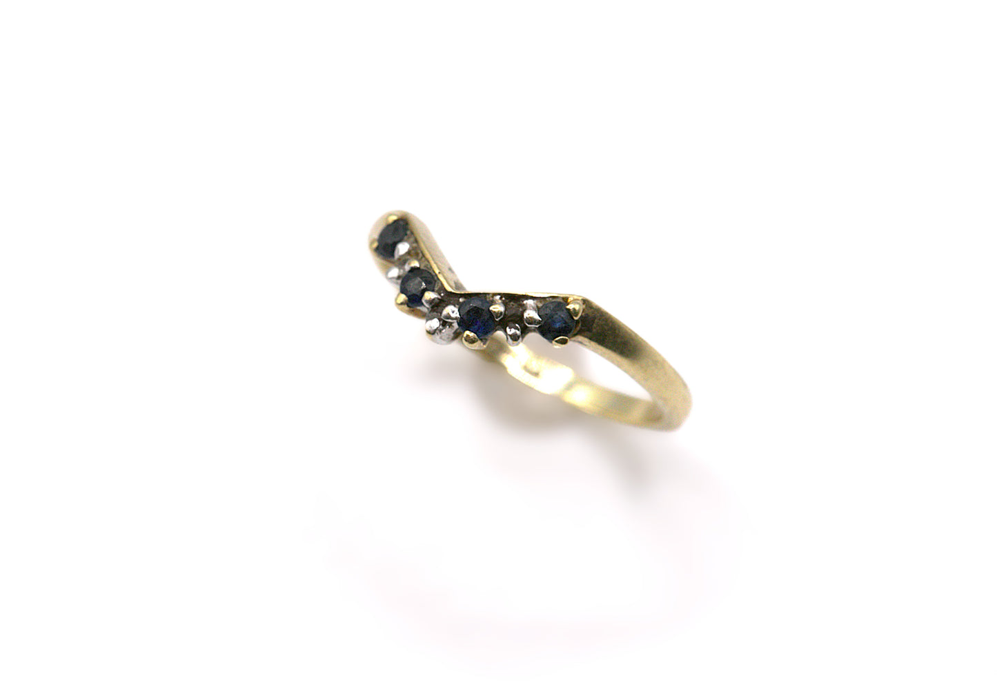 Sapphire & Diamond Wishbone Ring