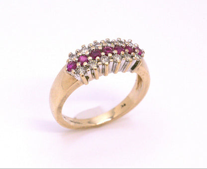 Diamond & Ruby Cluster Ring
