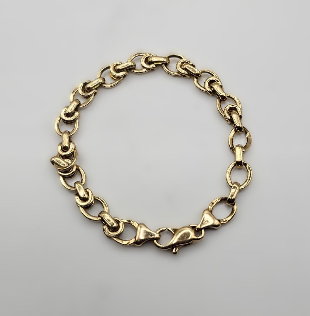 Double Link Bracelet 9ct Yellow Gold Bracelet