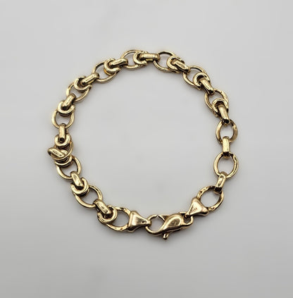 Double Link Bracelet 9ct Yellow Gold Bracelet