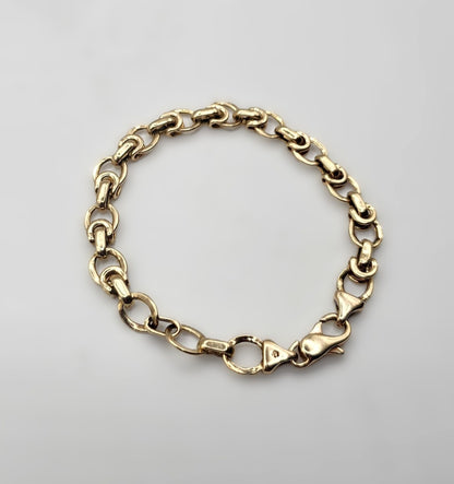 Double Link Bracelet 9ct Yellow Gold Bracelet