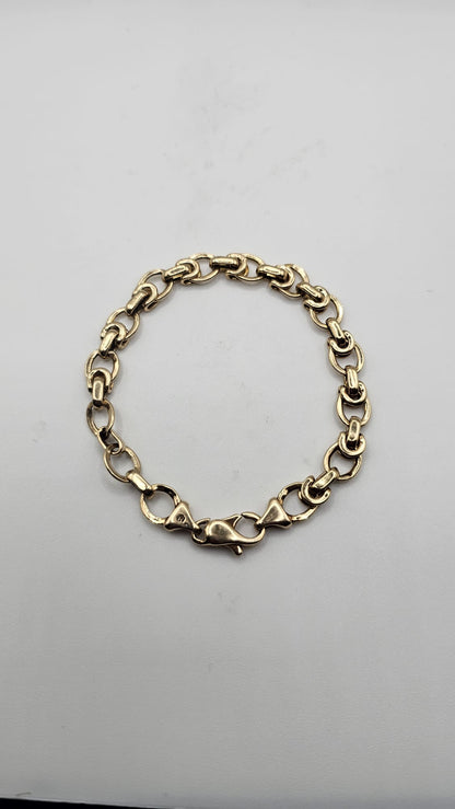 Double Link Bracelet 9ct Yellow Gold Bracelet