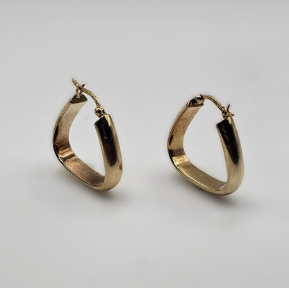 Geometric Hoop Earrings - 9ct Gold