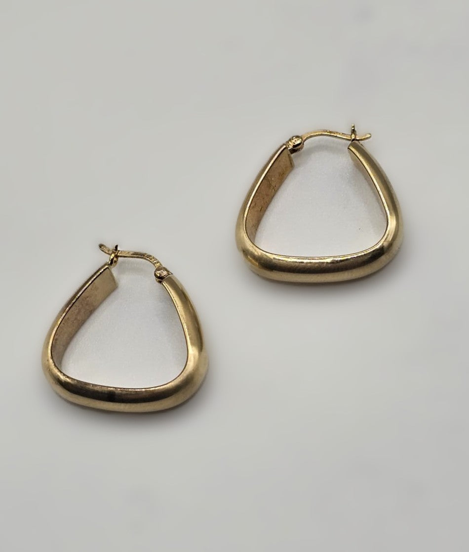 Geometric Hoop Earrings - 9ct Gold